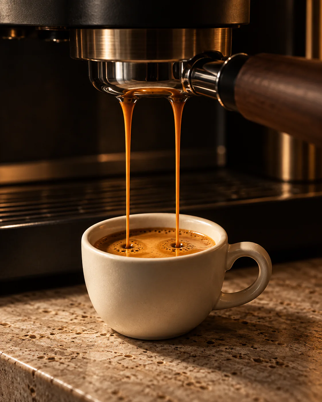Coffee being prepared at the ÉMBER bar